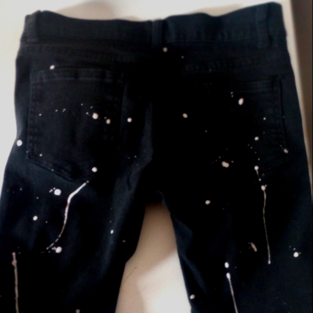Black denim shorts